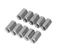 Pack of 10 Spacers Galvanised Carbon Steel Long Hex Nut Screw Connection Nut Industrial Construction Fasteners (M6 x 18)