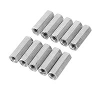Pack of 10 Spacers Galvanised Carbon Steel Long Hexagonal Nut Screw Connection Nut Industrial Construction Fasteners (M6 x 30)