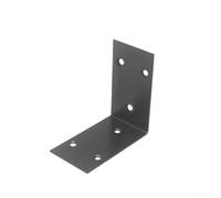 Pack of 10 stainless steel black angle brackets for right angle wood corner reinforcement in garden and home projects (L)