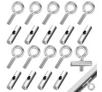 Pack of 10 Stainless Steel Piping Stoppers 8-10 mm for Piping Rail on Awning, Corrosion Resistant, with High Load Capacity, for Camping, Motorhome Travel and Setting Up Tents