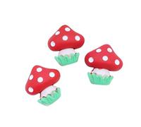 Pack of 10 Story Red Spotty Toadstool Mushroom Craft Supplies Supply Resin Cabochon DIY Crafting Junk Charm Plastic Charms Flat Back Phone Custom Acrylic Jewellery Case Making 16-25mm