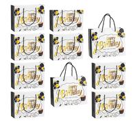 Pack of 10 Sturdy Gift Bags for Birthdays Offering Various Pattern Handles Easy Transport User Friendly in Any Event User Friendly Paper Birthday Bags with Multiple Color