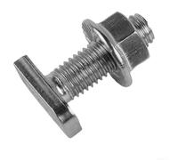 Pack of 10 T type screws with flange nuts in 304 stainless steel for For Photovoltaic module installation, suitable for mounting rails of type 28/15 and sizes M8 55, M8 60 (55)