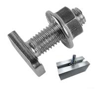 Pack of 10 T type screws with flange nuts in 304 stainless steel for For Photovoltaic module installation, suitable for mounting rails of type 28/15 and sizes M8 55, M8 60 (60)