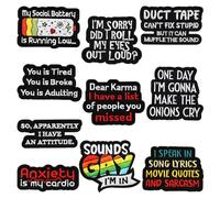 Pack of 10 Tactical Karma Boomerang, Just Send It,It is What It Is Different Funny Embroidery Hook Loop Patch for Backpacks, Jackets, Jeans, Hats, Biker Uniform, Bag, Baseball Caps, Clothing