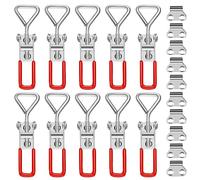Pack of 10 Tension Latches, Crate Latches, Lever Lock Lever Crate Fastener, Corner Fastening, Safety Buckle, Door Latch for Boxes, Cupboards, Drawers, Doors, Windows, 100 kg