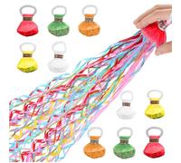Pack of 10 Throwing Streamers Bomb Party Throw Streamers Hand Throw Streamer Confetti Streamers for Birthday Weddings Christmas Carnival Graduation Party (8 Colours & 2 White)
