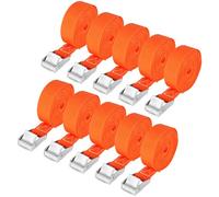 Pack of 10 Tie Down Straps, Lashing Straps 25 mm x 4 m, Lashing Strap with Clamping Clasp, Lashing Strap Bicycle, Suitable for Bicycles, Motorcycles, Luggage, Load Capacity up to 250 kg, According to