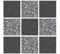Pack of 10 Tile Stickers-Black and Grey Stone Effect Mosaic self Adhesive Wall Art Decor Tile transfers Bathroom backsplash Kitchen splashbacks Peel and Stick Cover
