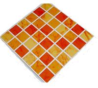 Pack of 10 Tile Stickers Terracotta Mediterranean red Orange Effect Mosaic self Adhesive Wall Art Decor Tile transfers Bathroom backsplash Kitchen splashbacks Peel and Stick Tile Cover