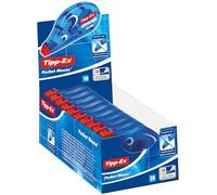 Pack of 10 Tipp-Ex Pocket Mouse Correction Tape Rollers 10m White | 10 metres tape per unit, translucent body shows remaining tape, mouse-shaped design, portable