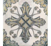 Pack of 10 Traditional Gold foil Tile transfers Stickers Peel and Stick-Room Wall Art Decor self Adhesive Vinyl Decals-Kitchen Bathroom backsplash-Vintage Victorian Moroccan Mosaic 15x15 cm (Gold 3)