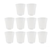Pack of 10 Transparent Plastic Plant Pots with Drainage for Transplanting and Growing Various Indoor and Outdoor Plants and Herbs (5.2 inches)