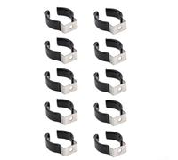 Pack of 10 U-Clamp Holders with Plastic Coating for LED Fluorescent Tubes Mounting Non-Slip Black Various Sizes 38-52 mm Industrial and Commercial (46-48 mm)