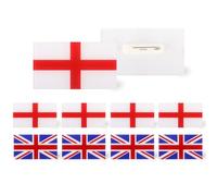 Pack of 10 Union Jack Flag Pin Badge England Pin Badge set, Rectangular Union Jack Enamel Badges for National Day, Patriotic Celebrations, St Georges Day Decoration