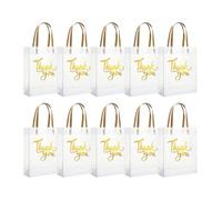 Pack Of 10 Use Friendly Thank You Shopping Bags Stable Paper Thank You Gifts Bags For Birthday Wedding Celebration Handled Gift Sacks