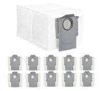 Pack of 10 Vacuum Cleaner Bags Accessory Set for Roborock S8 MaxV Ultra/ S8 Max Ultra /S8+ / S8 Pro Ultra/ S7 MaxV Ultra/Q Revo/Qrevo Pro/Qrevo MaxV/T8 Q5+ G10S PRO Q7 Max+ Q8 Max+, Large Capacity