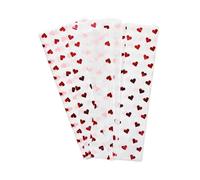 Pack of 10 Valentine Hearts Red Luxury Metallic Plastic-Free 18gsm Tissue Paper Sheets 50x70cm