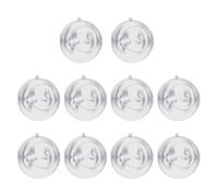 Pack of 10 Versatile Transparent Open Acrylic Balls for Holiday Crafts, Highly Transparent Plastic Open Ball for Plant Growing, Christmas Bauble Made of Acrylic (10 cm)