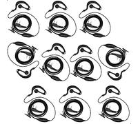 Pack of 10, Walkie Talkie Earpieces with Mic and PTT Button, 2 Pin Connector, Two-Way Radio Headsets for Baofeng UV-5R UV-82 BF-F8HP Pxton PX888S Walkie Talkies, Strengthen Durable Cable