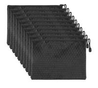 Pack of 10 Wallet, Banking Bag, Money Folder, Waterproof Document Bag, A5 Money Storage, Small Bag with Zip, Money Organiser for Cash Bag for Travel Documents, Black