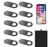 Pack of 10 Webcam Covers, Camera Covers, Webcam Cover, Slider for Data Protection, Compatible with Laptop, Tablet, Smartphone, Easy to Use, Robust and Safe Protection for Your Privacy (Black)