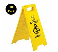 PACK OF 10 WET FLOOR SIGNS CAUTION WARNING BOARD YELLOW SIGN