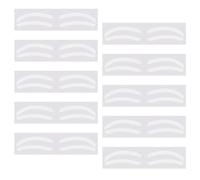Pack Of 10 White Adjustable Eyebrow Stencils Waterproof Reusable Stickers For Precise Symmetrical Makeup Application Symmetrical Eyebrow Positioning Guides
