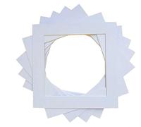 Pack of 10 White Colour Instagram Square Bespoke Computer Cut Photo Mounts/Picture Mounts/Frame Mounts - Frame Size 11"x11" - Mount Size 8"x8"