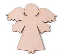 Pack of 10 Wooden Christmas Angel Flat Shapes - Size 80mm x 80mm - Wood Shapes for DIY Arts and Crafts Scrapbooking Supplies Laser Cut to Shape 100% Recyclable