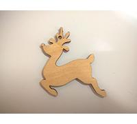 Pack of 10 Wooden Reindeer ready to Decorate Christmas Craft Shape Decorations