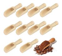 Pack of 10 Wooden Spoons, Mini Wooden Spoons, Wooden Salt and Spices Shovels, Wooden Candy Spoon, Powder Detergent Spoon, Baby Spoon Set, Wooden Tea Shovel for Bath Salts Spices