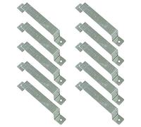 Pack of 10 Woodside Fence Panel Security Brackets - Fits 4” x 4” Posts - Strong, Galvanised Steel - for Concrete or Wood - Predrilled, Fixings Included