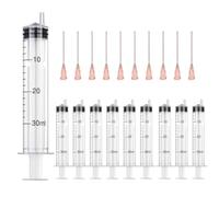 Pack of 10 x 30 ml syringe and 10 x cannula syringe set with blunt needles, various sizes: 1 ml, 3 ml, 5 ml, 10 ml, 20 ml, 30 ml, 60 ml, for hobby and DIY, individually sterile packed