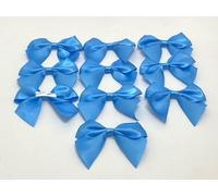 Pack of 10 x 6cm Wide Cornflower Light Blue Satin Self Adhesive Bows Bow Single Sided Ribbon