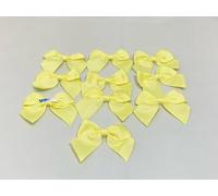 Pack of 10 x 6cm Wide Lemon Light Yellow Grosgrain Self Adhesive Bows Bow Double Sided Bow Ribbon