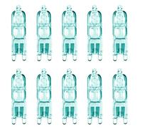 Pack of 10 x Bell 04080 28 Watt Halogen Capsule Light Bulbs G9 2700K 370lm Clear + Free MCD LED Keyring Torch