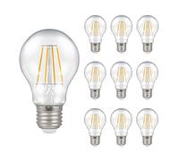 Pack of 10 x Crompton LED Dimmable Filament GLS Light Bulb Clear 7.5W E27 ES 2700K Warm White 60W Incandescent Bulb Equivalent 806 Lumens Energy Saving led Bulbs Edison Screw LED Light Bulbs