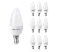 Pack of 10 x Megaman 143350 LED Candle Light Bulbs Opal E14 SES 4000K Cool White - 5.5 W