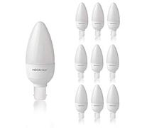 Pack of 10 x Megaman 143354 LED Candle Light Bulbs Opal B15 SBC 4000K Cool White - 5.5 W