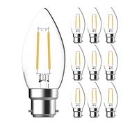 Pack of 10 x Megaman 710506 4W B22 Clear Filament Candle LED Bulb 2700K Warm White (10)