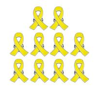 Pack of 10 Yellow Ribbon Brooches Health Consciousness Pins Stylish Women Badge ElegantBreastpin Accessories