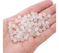 Pack of 100 6 mm Glass Beads, Glitter Beads, for Threading Stones for Bracelets, Necklaces, Earrings, Clothing, Crafting, Crafting, Rounds, Drilled Jewellery Making, Craft, Decor, DIY, White
