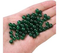 Pack of 100 6 mm Glass Beads, Glitter Beads, for Threading Stones for Bracelets, Necklaces, Earrings, Clothing, Crafting, Crafting, Rounds, Drilled Jewellery Making, Craft Decor, DIY, Dark Green