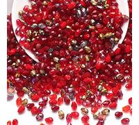 Pack of 100 6 x 8 mm Teardrop Shape Glass Beads Simulated Crystal Glass Beads Colourful Glass Beads for Craft Bracelet Jewellery Rings Necklaces Gift Earring Pendants Red