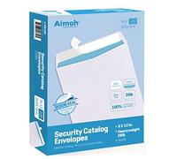 Pack of 100 9" x 12" White Tinted Safety Envelopes Short Side Open Self Seal (38100)