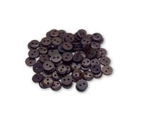(Pack of 100) 9mm Buttons - 2 Hole Small Round Plastic Buttons - Brown