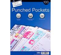 PACK OF 100 A4 NON GLARE CLEAR PUNCHED POCKETS DOCUMENT PLASTIC WALLETS - 4064