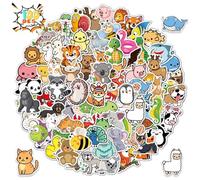 Pack of 100 Animal Stickers for Children, Waterproof, Funny Animal Patterns, for Skateboard, Bike, Suitcase, Water Bottle, Refrigerators and Phone (Animals A)