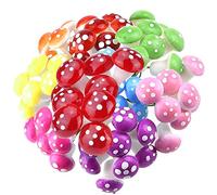 Pack of 100 Artificial Mini Toadstools,DIY Mini Red Mushroom Garden Ornament,Fairy Garden Ornaments Miniature Landscape Bonsai Decoration Foam Mushroom(Mixed 8 Colors)